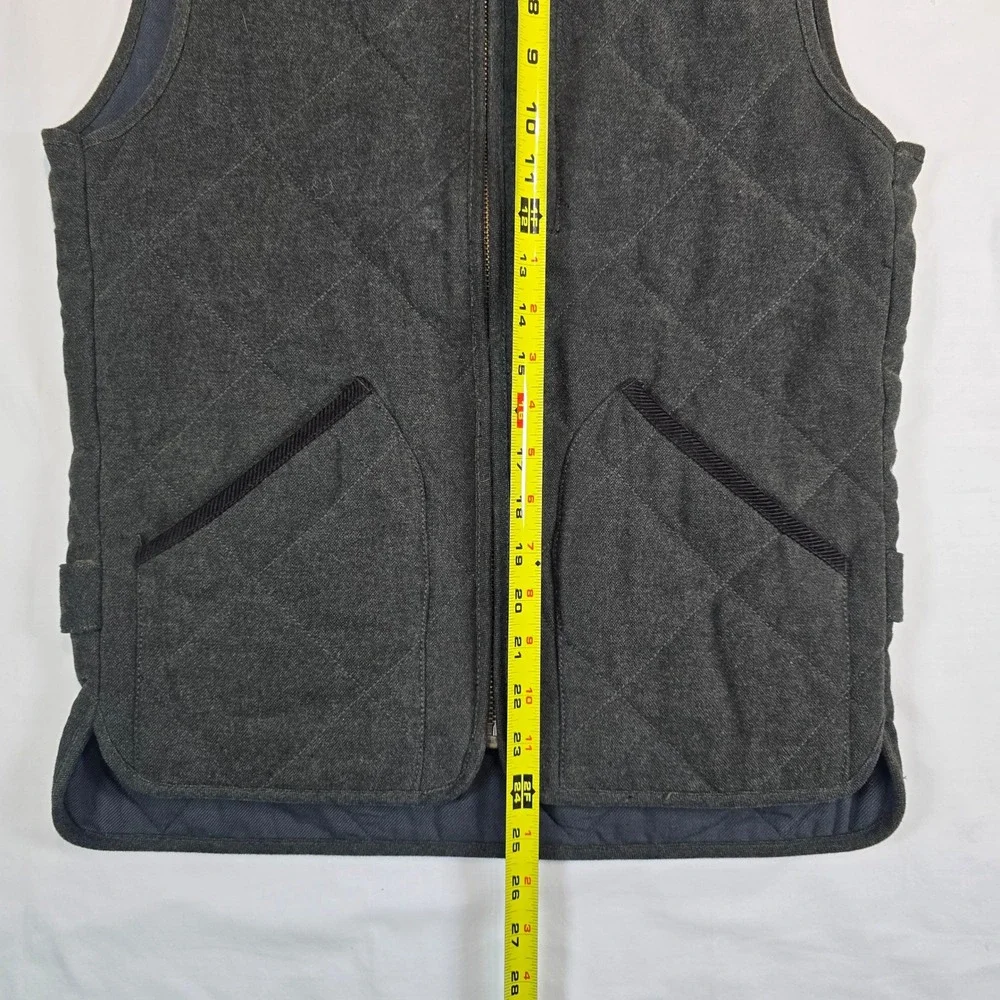 J.Crew Sussex Quilted Vest Mens XS Charcoal Grey PrimaLoft G8555 Full Zip - Picture 10 of 13